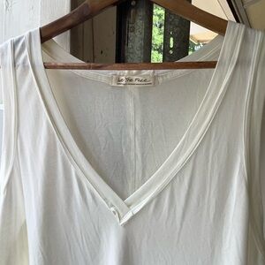 Soft Cream V-Neck Top